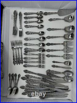 102 Pc Oneida Cube Stainless Flatware Forks Knives Spoons Da Vinci/Heirloom