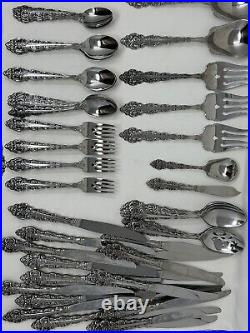 102 Pc Oneida Cube Stainless Flatware Forks Knives Spoons Da Vinci/Heirloom