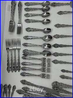 102 Pc Oneida Cube Stainless Flatware Forks Knives Spoons Da Vinci/Heirloom