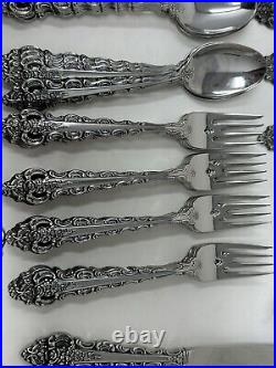 102 Pc Oneida Cube Stainless Flatware Forks Knives Spoons Da Vinci/Heirloom