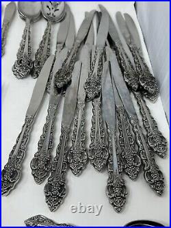 102 Pc Oneida Cube Stainless Flatware Forks Knives Spoons Da Vinci/Heirloom