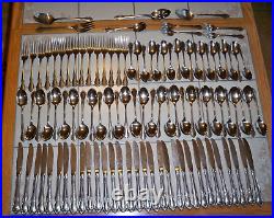 104 Piece Lot Oneida Deluxe Stainless Steel Oneidacraft Chateau Glossy Flatware