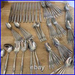 107 Pc Oneida LASTING ROSE Stainless Flatware Deluxe Hostess Serves 10
