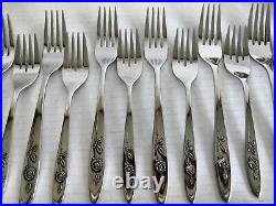 109pc Oneida Community Stainless My Rose Flatware for 11+ Serving & Specialty