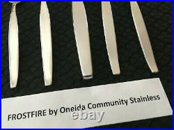 114 Pcs! Serves 12 Frostfire Oneida Community Stainless with12 Hostess 24 Teaspoon