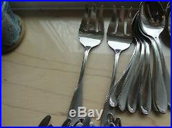 115 Pcs Oneida Stainless Flatware Camber aka Scroll Service for 21 +