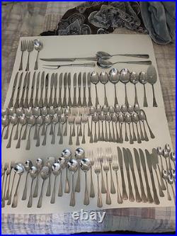 115 pc ONEIDA COMMUNITY PATRICK HENRY STAINLESS FLATWARE Knife Fork Spoons