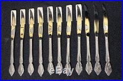11pc Set Oneida Community Stainless BRAHMS Floral Solid Serrated 9 Steak Knives