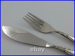 12 Fish Knife & Fork Sets VENETIA Oneida Community Stainless Steel Flatware