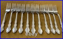 (12) Oneida DOVER DINNER FORKS Heirloom Cube Stainless Flatware Glossy