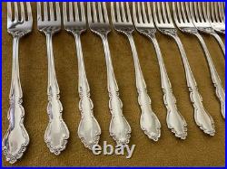 (12) Oneida DOVER DINNER FORKS Heirloom Cube Stainless Flatware Glossy