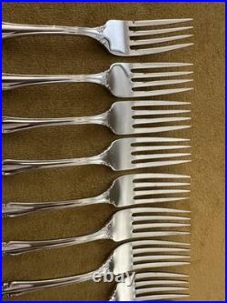 (12) Oneida DOVER DINNER FORKS Heirloom Cube Stainless Flatware Glossy