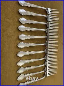 (12) Oneida DOVER DINNER FORKS Heirloom Cube Stainless Flatware Glossy