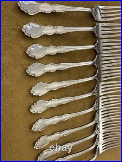 (12) Oneida DOVER DINNER FORKS Heirloom Cube Stainless Flatware Glossy