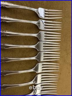 (12) Oneida DOVER DINNER FORKS Heirloom Cube Stainless Flatware Glossy