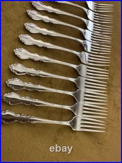 (12) Oneida DOVER DINNER FORKS Heirloom Cube Stainless Flatware Glossy