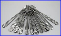 12 Oneida USA Unity Glossy Stainless Steel Ribbed Dinner Forks 7-1/4