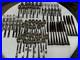 12 Sets Oneida Cadence 18/10 Stainless Flatware Wooden Tray Servers 77 Pieces