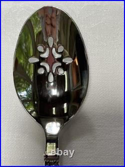 12 Sets Oneida Cadence 18/10 Stainless Flatware Wooden Tray Servers 77 Pieces