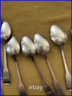 (12) Teaspoons Oneida AMERICAN COLONIAL Satin Cube Stainless Flatware