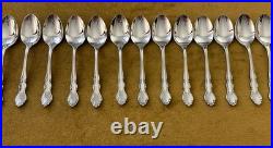 (13) Oneida DOVER TEASPOONS Heirloom Cube Stainless Flatware Glossy