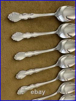 (13) Oneida DOVER TEASPOONS Heirloom Cube Stainless Flatware Glossy