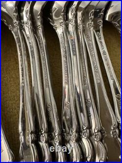 (13) Oneida DOVER TEASPOONS Heirloom Cube Stainless Flatware Glossy