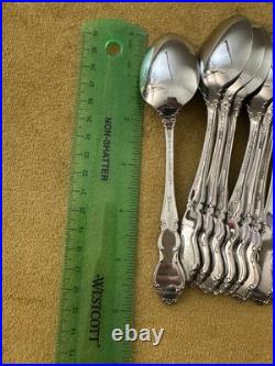 (13) Oneida DOVER TEASPOONS Heirloom Cube Stainless Flatware Glossy