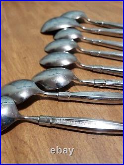 14 Pc Lot Oneida Act 1 Heirloom Cube Mark Stainless Spoons Knives Serving Pieces
