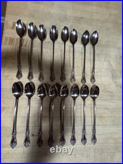 16 pcs PRESIDENT Wm A Rogers Premier Stainless Oneida Ltd Ice-Tea Spoons VGUC