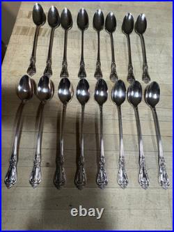 16 pcs PRESIDENT Wm A Rogers Premier Stainless Oneida Ltd Ice-Tea Spoons VGUC