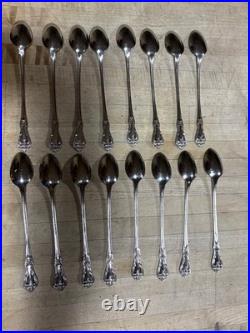 16 pcs PRESIDENT Wm A Rogers Premier Stainless Oneida Ltd Ice-Tea Spoons VGUC