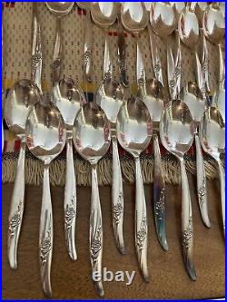 1881 ROGERS ONEIDA LTD HIGHLAND ROSE STAINLESS FLATWARE 8 Pc Place Setting Read