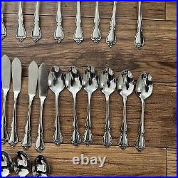 1881 Rogers Oneida Stainless Flatware Arbor Rose True Rose 73 pieces