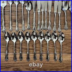 1881 Rogers Oneida Stainless Flatware Arbor Rose True Rose 73 pieces