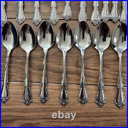 1881 Rogers Oneida Stainless Flatware Arbor Rose True Rose 73 pieces