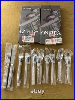 (2) 5 Piece Settings Oneida OLYMPIA Frosted Handle 18/10 Stainless Korea