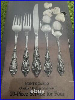 20 Pc NEW Oneida MONTE CARLO Stainless Flatware Set Service For 4 IN BOX