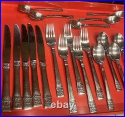 21 Pc Oneida Brocade Stainless Mixed Flatware Indonesia Spoons Forks Knives