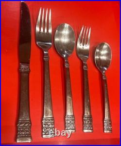 21 Pc Oneida Brocade Stainless Mixed Flatware Indonesia Spoons Forks Knives