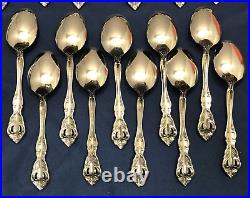 24 Pc Oval Soup Spoons MICHELANGELO Oneida Cube Mark Stainless 6 1/2 Light Use