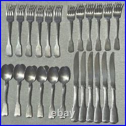 24 Pc Set Oneida American Colonial Heirloom Cube Stainless Flatware Silverware