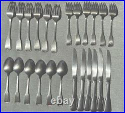 24 Pc Set Oneida American Colonial Heirloom Cube Stainless Flatware Silverware