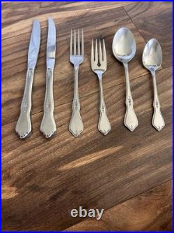 27 pc. Oneida MORNING BLOSSOM Stainless Knives Forks Spoon Service For 4 + Extra 27 pc. Oneida MORNING BLOSSOM Stainless Knives Forks Spoon Service For 4 + Extra