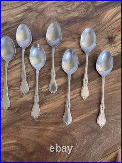 27 pc. Oneida MORNING BLOSSOM Stainless Knives Forks Spoon Service For 4 + Extra
