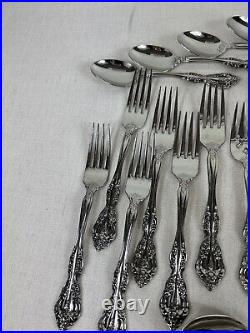 28 Piece Oneida Michelangelo 18/10 Stainless Flatware Set Kitchen Dining