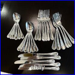 29 Oneida BELMONT Lyons Stainless Steel Silverware Flatware Rope Edge Nautical