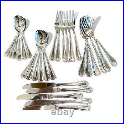 29 Oneida BELMONT Lyons Stainless Steel Silverware Flatware Rope Edge Nautical