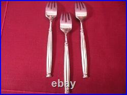3 Oneida OLYMPIA Stainless Salad Forks 18/10 Frosted Handle Flatware 7 1/8 GC1