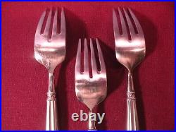 3 Oneida OLYMPIA Stainless Salad Forks 18/10 Frosted Handle Flatware 7 1/8 GC1